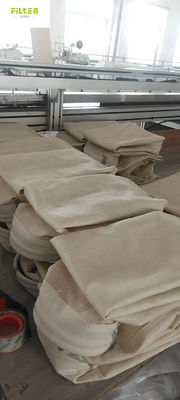 Saco de filtro industrial feito sob encomenda de 550GSM Nomex Aramid com fio dos SS