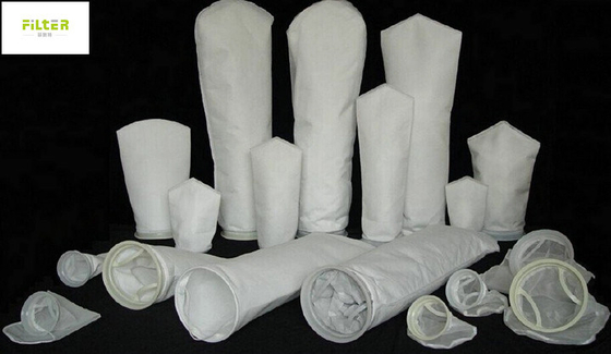 Sacos de filtro de feltro de agulha de poliéster com banda de filtragem SS para remoção de poeira resistente a álcalis