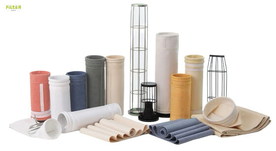 Saco filtro PTFE resistente ao calor com baixa taxa de encolhimento para plantas de mistura de asfalto e sistemas industriais de coleta de poeira