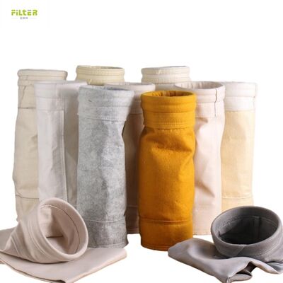 Bolsas de filtro de feltro agulhado Nomex Poliéster PPS P84 PTFE para caldeiras industriais