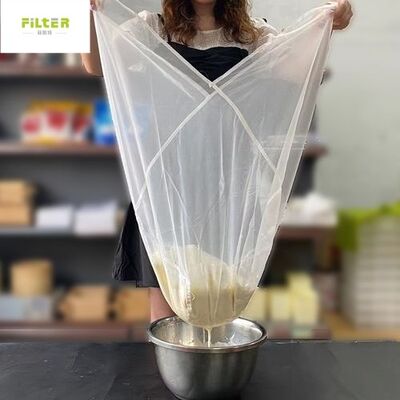 Saco de filtro líquido de qualidade alimentar com malha de nylon reutilizável e de dimensões múltiplas, adequado para filtrar sumo de leite, leite de soja e outros líquidos