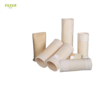 Saco de filtro industrial de aramida com feltro perfurado por agulha e fundo reforçado para melhorar a eficiência da coleta de poeira
