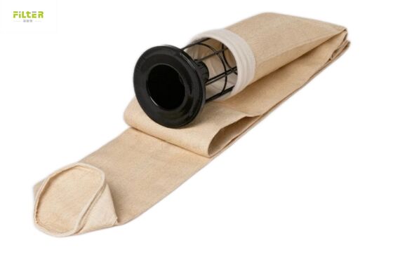 Saco de filtro industrial de aramida com feltro perfurado por agulha e fundo reforçado para melhorar a eficiência da coleta de poeira