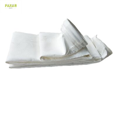 Sacos de filtro de feltro durável de poliéster perforado com agulha e fundo reforçado para sistemas industriais de recolha e filtragem de poeira