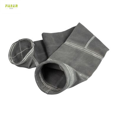 Sacos industriais de filtro de alta temperatura feitos de feltro de poliéster perfurado com agulha e fundo reforçado para recolha de poeira