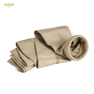 Sacos industriais de filtro de alta temperatura feitos de feltro de poliéster perfurado com agulha e fundo reforçado para recolha de poeira