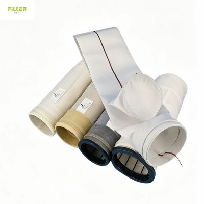 Sacos de filtragem para sacos industriais com feltro de poliéster perfurado com agulha e fundo reforçado para melhor desempenho de filtragem de poeira