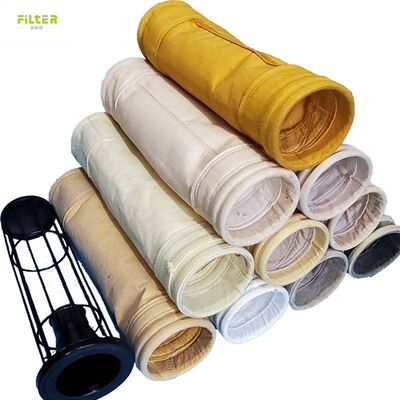 Sacos de filtragem para sacos industriais com feltro de poliéster perfurado com agulha e fundo reforçado para melhor desempenho de filtragem de poeira