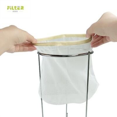 Saco de filtro de líquido Malha de nylon durável Material de qualidade alimentar Design reutilizável Malha fina de tensão Opções de múltiplos mícrons Fechamento de corda de tração