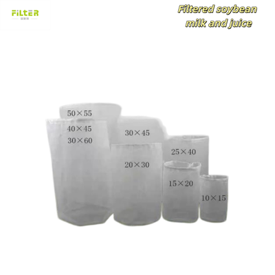 Saco de filtro de líquido Malha de nylon durável Material de qualidade alimentar Design reutilizável Malha fina de tensão Opções de múltiplos mícrons Fechamento de corda de tração