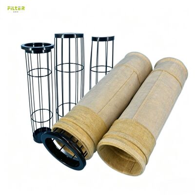 Heat resistant Polyester Aramid PPS P84 PTFE filter bag for pulse jet dust collector (bolsa de filtragem de poeira de jato de pulso)