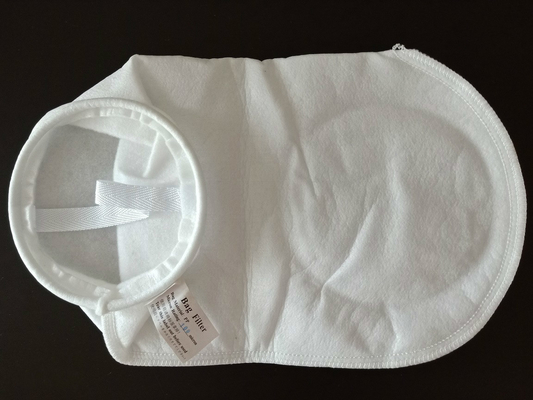 Saco de filtro sentido agulha do PE de 200 PP do mícron com anel plástico