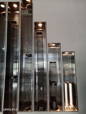 Saco de filtro plissado estrela 450GSM do poliéster 550GSM para sistemas do coletor de poeira