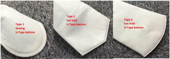 100 peúgas líquidas feitas sob encomenda do filtro dos PP do mícron com parte inferior da linha de costura